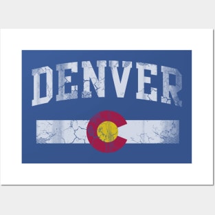 Vintage Denver Colorado Flag Retro Posters and Art